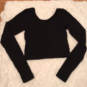 Sugarlips - Black long sleeve crop top